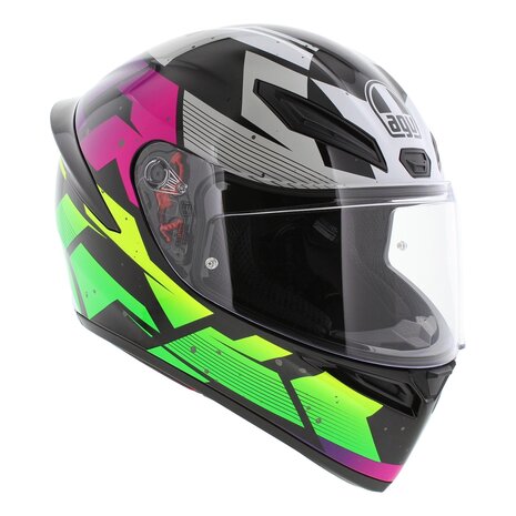 AGV K1 S Motorhelm Punkpulse glans zwart paars groen