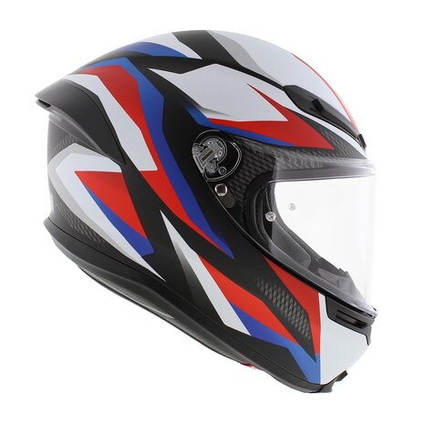 AGV K6 S Timewarp Motorhelm mat zwart rood blauw