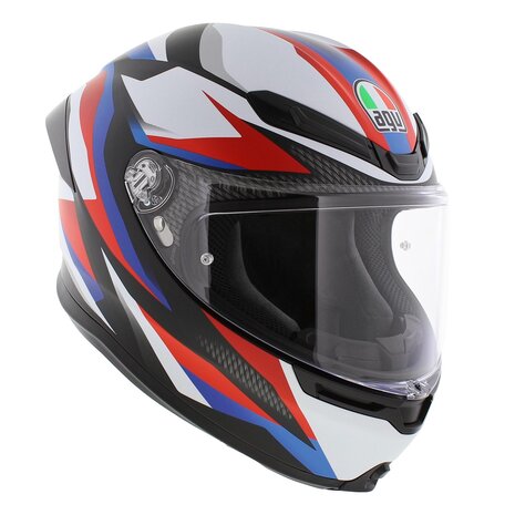 AGV K6 S Timewarp Motorhelm mat zwart rood blauw