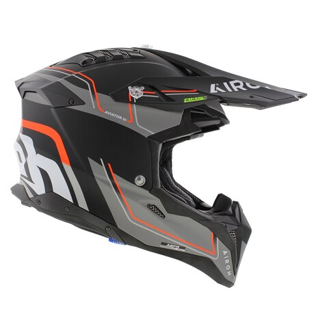 Airoh Helm Aviator 3 AMS&sup2; Leader mat zwart oranje grijs