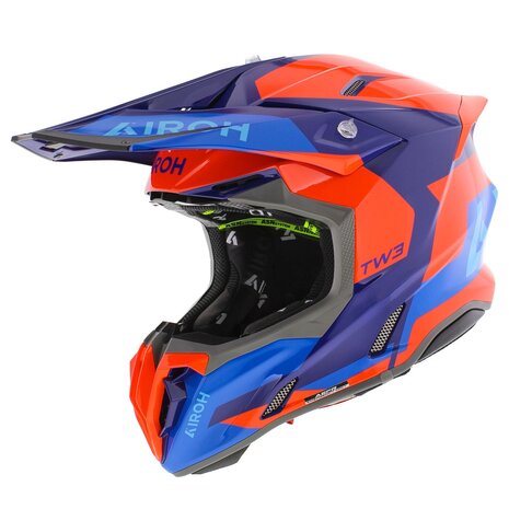 Airoh Twist 3.0 crosshelm Fancy glans oranje rood blauw