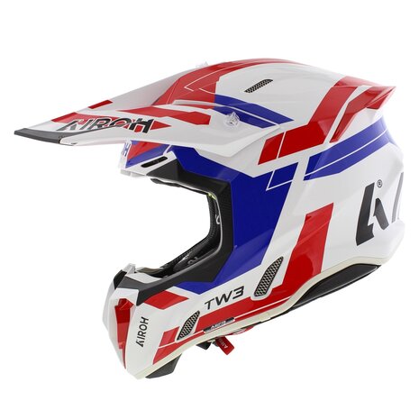 Airoh Twist 3.0 crosshelm Dynasty glans wit blauw rood