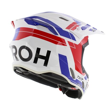 Airoh Twist 3.0 crosshelm Dynasty glans wit blauw rood