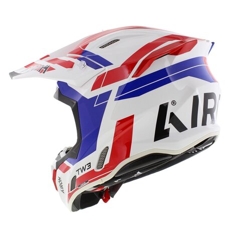 Airoh Twist 3.0 crosshelm Dynasty glans wit blauw rood
