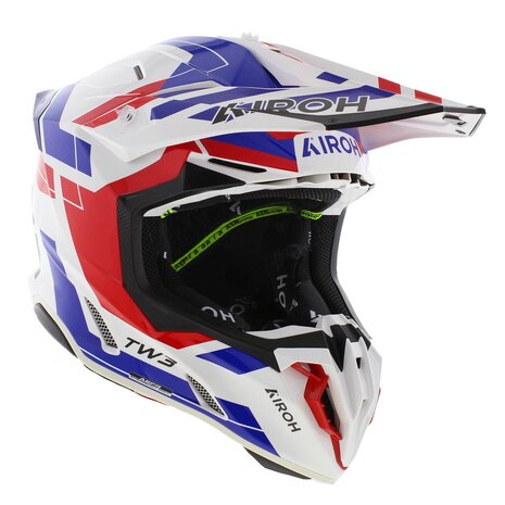 Airoh Twist 3.0 crosshelm Dynasty glans wit blauw rood