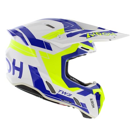 Airoh Twist 3.0 crosshelm Dynasty wit blauw geel