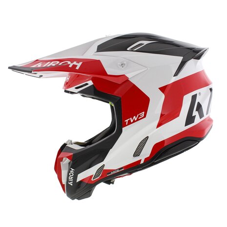 Airoh Twist 3.0 crosshelm Fancy glans zwart wit rood