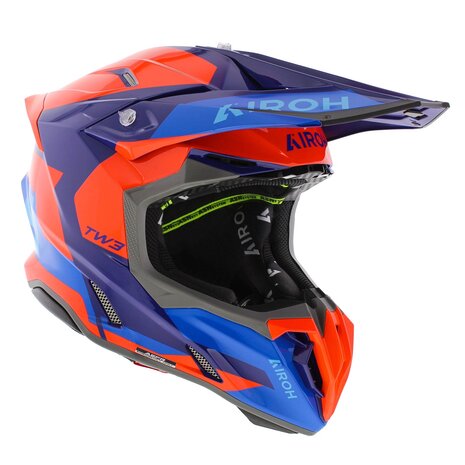 Airoh Twist 3.0 crosshelm Fancy glans oranje rood blauw