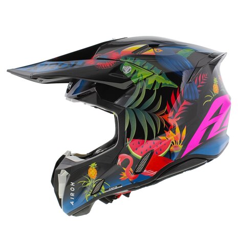 Airoh Twist 3.0 crosshelm Amazonia glans zwart blauw groen