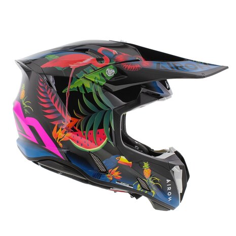 Airoh Twist 3.0 crosshelm Amazonia glans zwart blauw groen