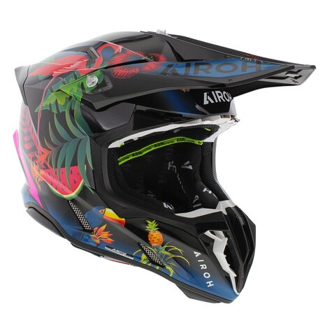 Airoh Twist 3.0 crosshelm Amazonia glans zwart blauw groen