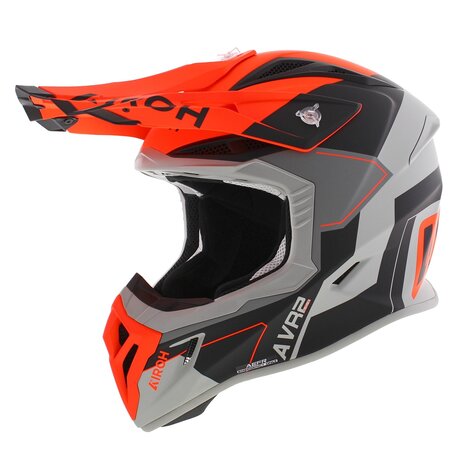Airoh Aviator Ace 2 crosshelm Shield - zwart grijs oranje