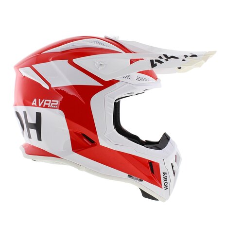 Airoh Aviator Ace 2 crosshelm Iron glans wit rood