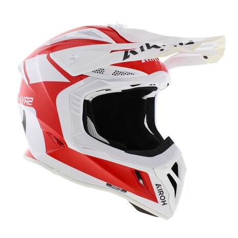 Airoh Aviator Ace 2 crosshelm Iron glans wit rood