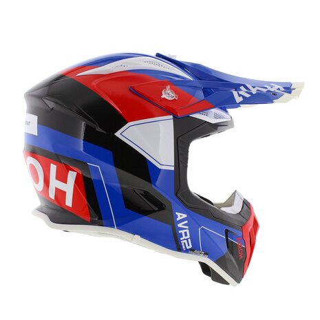 Airoh Aviator Ace 2 crosshelm Shield glans blauw wit rood