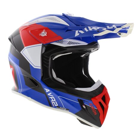 Airoh Aviator Ace 2 crosshelm Shield glans blauw wit rood