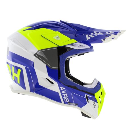 Airoh Aviator Ace 2 crosshelm Shield glans blauw wit geel