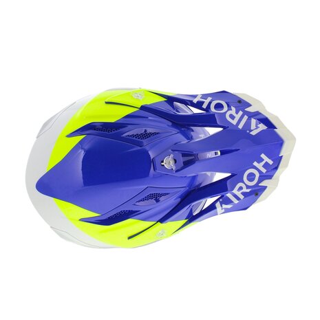 Airoh Aviator Ace 2 crosshelm Shield glans blauw wit geel