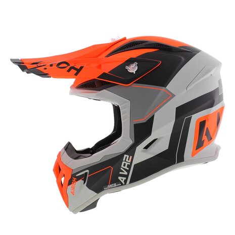 Airoh Aviator Ace 2 crosshelm Shield mat zwart grijs oranje
