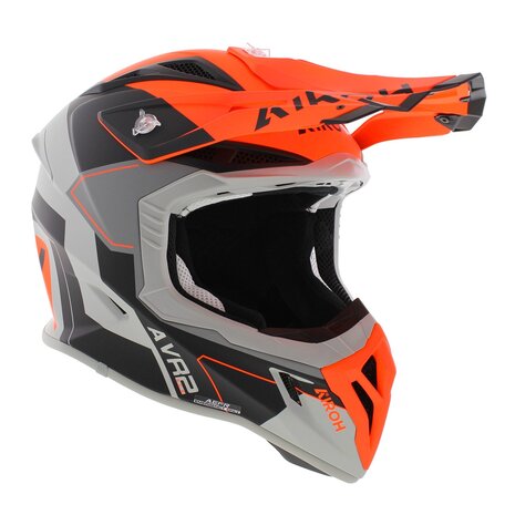 Airoh Aviator Ace 2 crosshelm Shield mat zwart grijs oranje