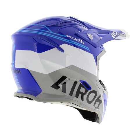 Airoh Aviator Ace 2 crosshelm Fury glans blauw wit grijs
