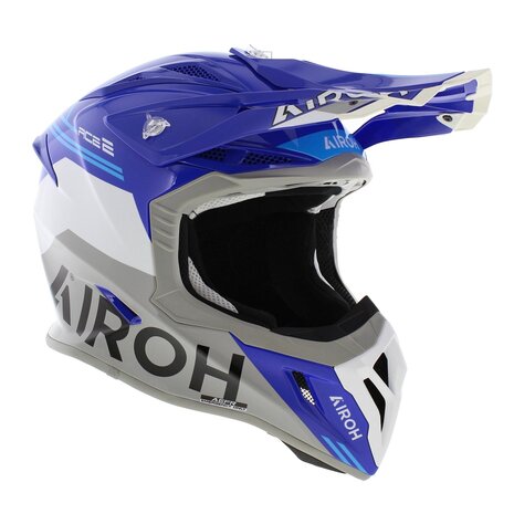 Airoh Aviator Ace 2 crosshelm Fury glans blauw wit grijs