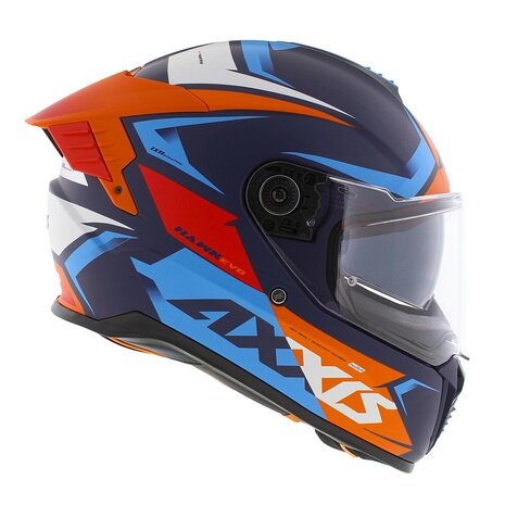 Axxis Hawk SV Evo Integraal helm Ixil C14 mat oranje blauw