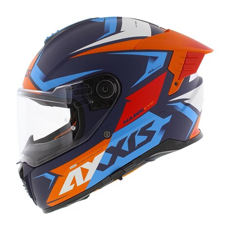 Axxis Hawk SV Evo Integraal helm Ixil C14 mat oranje blauw