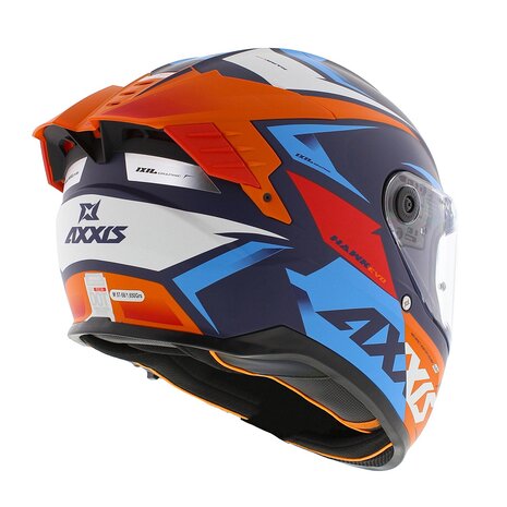 Axxis Hawk SV Evo Integraal helm Ixil C14 mat oranje blauw