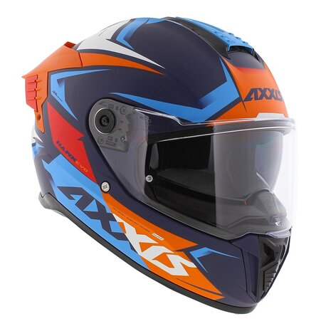 Axxis Hawk SV Evo Integraal helm Ixil C14 mat oranje blauw