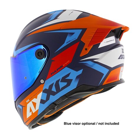 Axxis Hawk SV Evo Integraal helm Ixil C14 mat oranje blauw
