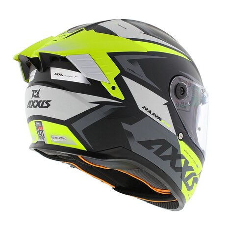 Axxis Hawk SV Evo Integraal helm Ixil mat zwart fluor geel