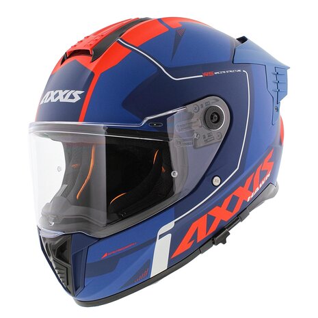 Axxis Hawk SV Evo Integraal helm Spear C5 mat blauw rood