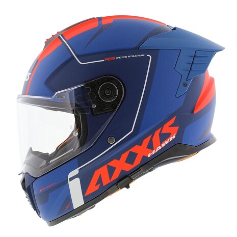 Axxis Hawk SV Evo Integraal helm Spear C5 mat blauw rood