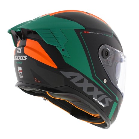 Axxis Hawk SV Evo Integraal helm Spear B4 mat zwart groen oranje
