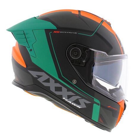 Axxis Hawk SV Evo Integraal helm Spear B4 mat zwart groen oranje