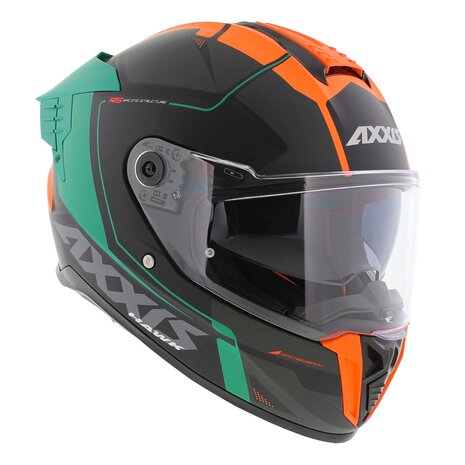Axxis Hawk SV Evo Integraal helm Spear B4 mat zwart groen oranje