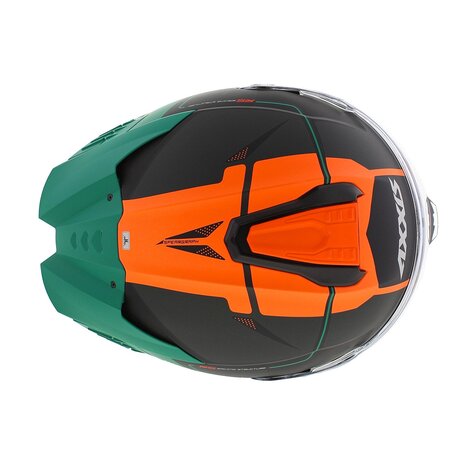 Axxis Hawk SV Evo Integraal helm Spear B4 mat zwart groen oranje