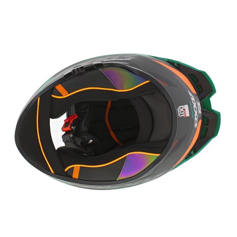 Axxis Hawk SV Evo Integraal helm Spear B4 mat zwart groen oranje