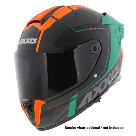 Axxis Hawk SV Evo Integraal helm Spear B4 mat zwart groen oranje