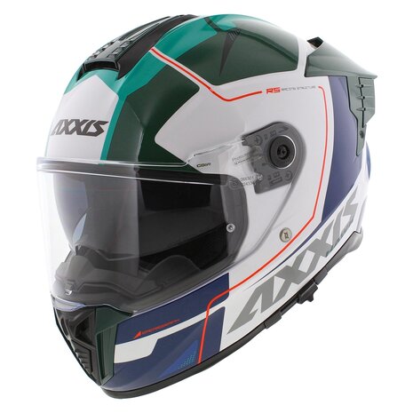 Axxis Hawk SV Evo Integraal helm Spear A6 glans groen wit blauw