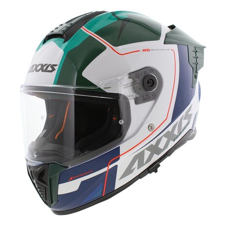 Axxis Hawk SV Evo Integraal helm Spear A6 glans groen wit blauw