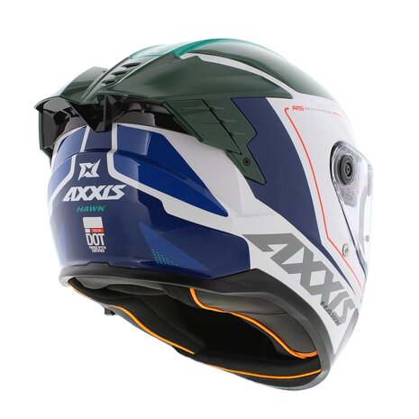 Axxis Hawk SV Evo Integraal helm Spear A6 glans groen wit blauw