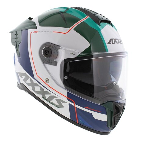 Axxis Hawk SV Evo Integraal helm Spear A6 glans groen wit blauw