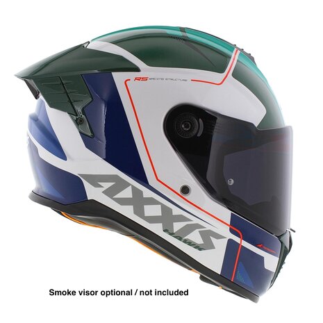 Axxis Hawk SV Evo Integraal helm Spear A6 glans groen wit blauw