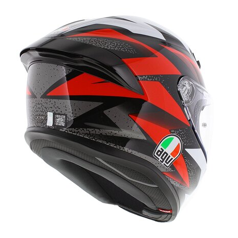 AGV K6 S Braven Motorhelm glans zwart rood wit