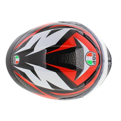 AGV K6 S Braven Motorhelm glans zwart rood wit