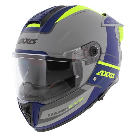 Axxis Hawk SV Evo Integraal helm Daytona C2 mat grijs blauw geel