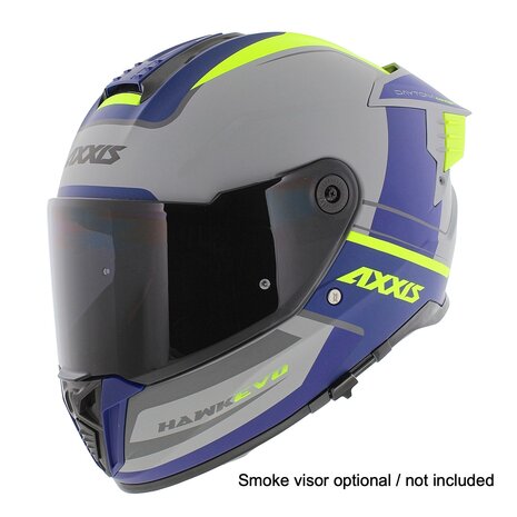 Axxis Hawk SV Evo Integraal helm Daytona C2 mat grijs blauw geel