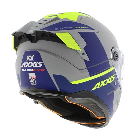 Axxis Hawk SV Evo Integraal helm Daytona C2 mat grijs blauw geel